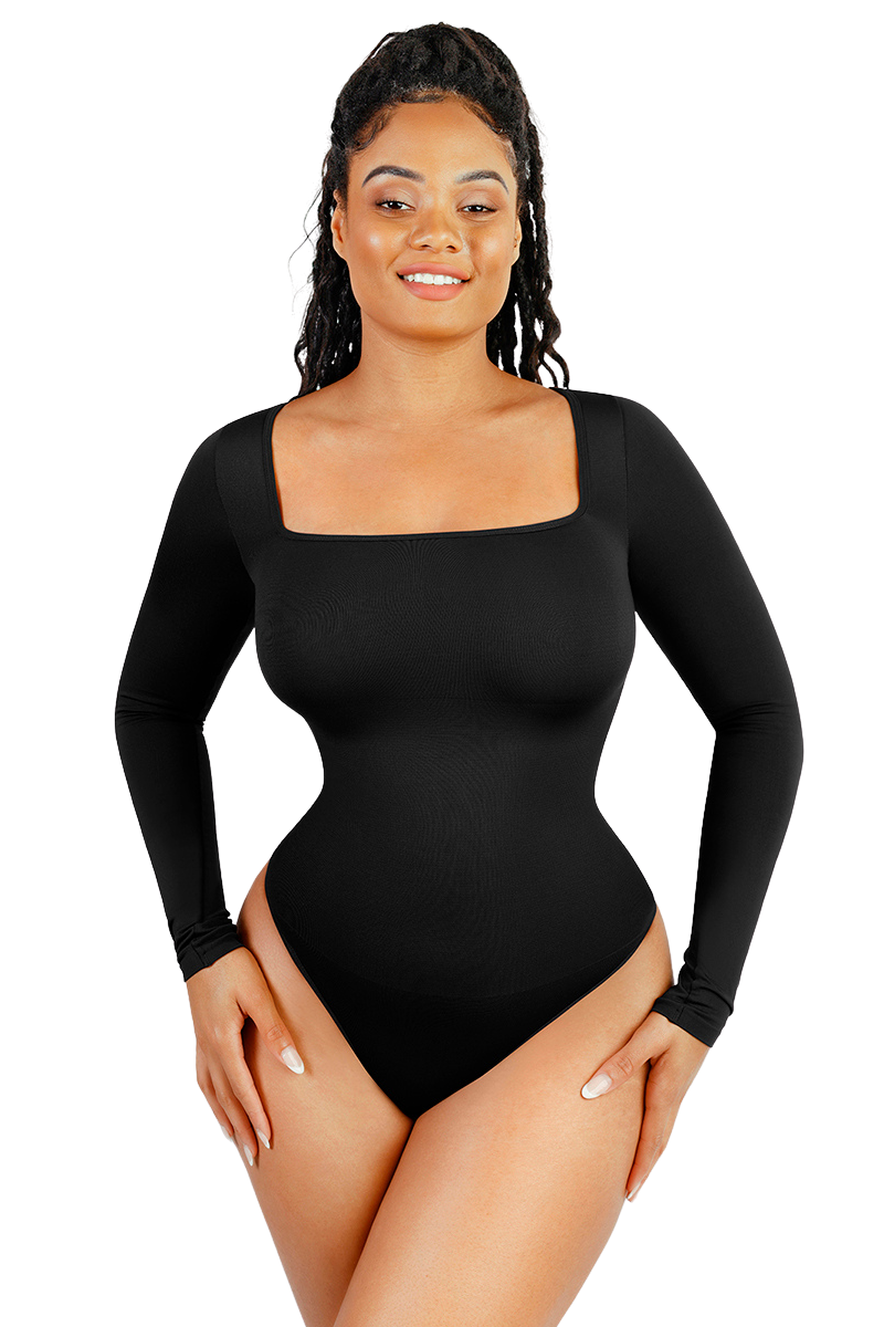 Long Sleeve Square Neck Bodysuit